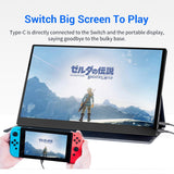 IRGOTECH 12.5" Portable Monitor 4K with Touch Screen, 100% sRGB Ultra-Slim design with HDMI and Type C Interface compatible wz laptops, smartphones