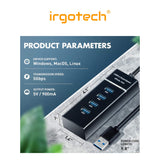 USB 3.0 High Speed Multiport Slim USB Adapter with USB 3.0 Cable, USB splitter Hub