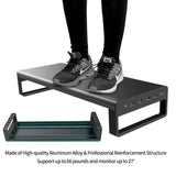 VAYDEER Monitor Stand Aluminum with USB3.0 Wireless Charging Pad Computer Riser, PC Stand