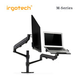 IRGOTECH M-Series Premium Monitor Laptop Stand Mix Dual Arm Full Motion Gas Spring Height Adjustable Monitor Stand