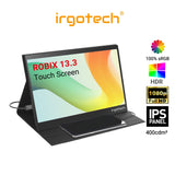 IRGOTECH 13.3 inch Portable Monitor Touch Screen FHD IPS Panel Type C HDMI Interface with 100% sRGB color gamut