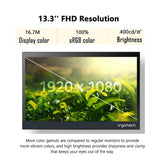 IRGOTECH 13.3 inch Portable Monitor Touch Screen FHD IPS Panel Type C HDMI Interface with 100% sRGB color gamut