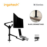 IRGOTECH M-Series Triple Arm Monitor Laptop Stand with Inter-changeable to Tablet Holder and Adjustable Arm and Extended Pole Height at 44cm