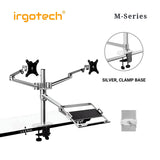 IRGOTECH M-Series Triple Arm Monitor Laptop Stand with Inter-changeable to Tablet Holder and Adjustable Arm and Extended Pole Height at 44cm