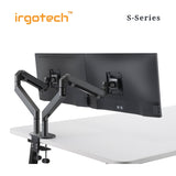 IRGOTECH S-Series Premium Dual Monitor Desk Stand Gas Spring Arm 32inch Monitor Adjustable Stand Arm Desk Mount Monitor bracket