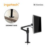 IRGOTECH M-Series Single Desk Arm Mount for Computer Monitor size 17inch to 32inch with Adjustable Aluminum Arm
