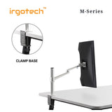 IRGOTECH M-Series Single Desk Arm Mount for Computer Monitor size 17inch to 32inch with Adjustable Aluminum Arm