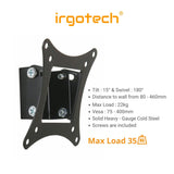 IRGOTECH TV Wall Mount Bracket for 14' - 55' LED, LCD, Plama TV support max. weight 35kg