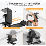 IRGOTECH Headphone Stand & Desk Cup Holder 2 in 1 , Headset Holder Hook Hanger Clamp Mount with Mug Cup Stand