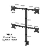 IRGOTECH O-Series Quad Computer Monitor Desk Mount, Monitor Stand fits Four screens up to 27’’