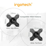 IRGOTECH Monitor Wall Mount Bracket Full Motion Adjustable for Swivel Tilt Rotation fit for monitor 10 – 27’’ VESA Compatible