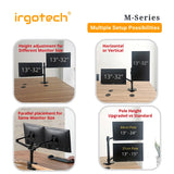 IRGOTECH M-Series Dual Monitor Stand 15- 32 inch Monitor Desk Mount Arm Double Aluminum Arm for Monitor Mount