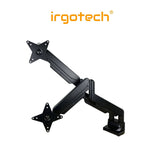 IRGOTECH Dual Monitor Stand 38 inch Adjustable Monitor Gas Spring Arm Mount Vesa Bracket Computer Holder Clamp S-Series