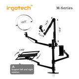 IRGOTECH M-Series Multi-Device Desk Arm Mount with Ring light, suitable for DSLR Camera, Laptop, Monitor, Tablet, Smartphone, Microphone