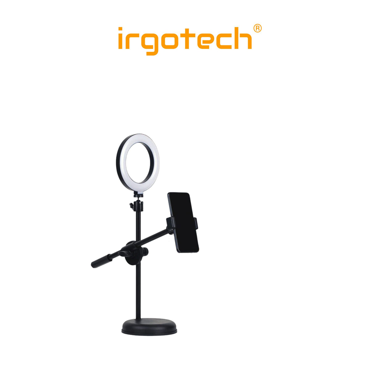 Overhead Phone Mount with 10’’ Ring Light , Selfie Phone Mount with Ri