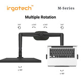 IRGOTECH M-Series Monitor and Laptop Stand with Adjustable Arm Standard Pole of 31cm Height Clamp Grommet Base