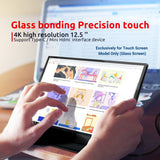 IRGOTECH 12.5" Portable Monitor 4K with Touch Screen, 100% sRGB Ultra-Slim design with HDMI and Type C Interface compatible wz laptops, smartphones