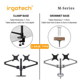 IRGOTECH M-Series Dual Monitor Stand 15- 32 inch Monitor Desk Mount Arm Double Aluminum Arm for Monitor Mount