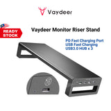 VAYDEER Monitor Stand Aluminum with Fast Charging PD Port  & USB 3.0, Computer Riser, PC Stand,Laptop Stand