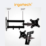 IRGOTECH Monitor Wall Mount Bracket Full Motion Adjustable for Swivel Tilt Rotation fit for monitor 10 – 27’’ VESA Compatible