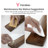 VAYDEER Walnut Wooden Keyboard Wrist Rest Ergonomic Gaming Desk Wrist Pad for Computer and Laptop