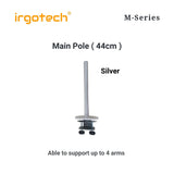 IRGOTECH M-Series Accessories Main Pole Stand Clamp Grommet Base Extended Height 31cm 44cm 53cm for Monitor and Laptop Stand