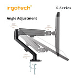 IRGOTECH S-Series Dual Monitor Stand for Monitor 13"-27" with Full Motion Aluminum Gas Spring Arm