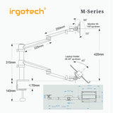 IRGOTECH M-Series Tablet and Laptop Stand with Inter-exchangeable Monitor Vesa Bracket and Adjustable Arm