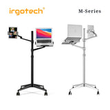 IRGOTECH M-Series Laptop and Tablet Floor Stand with Moveable Roller Base and Adjustable Arm