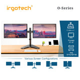 IRGOTECH O-Series Dual Monitor Table Stand for Monitor up to 32’’ , Monitor Arm, Monitor Mount