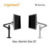IRGOTECH M-Series Single Desk Arm Mount for Computer Monitor size 17inch to 32inch with Adjustable Aluminum Arm