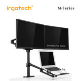 IRGOTECH M-Series Triple Arm Monitor Laptop Stand with Inter-changeable to Tablet Holder and Adjustable Arm and Extended Pole Height at 44cm