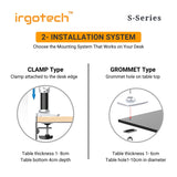 IRGOTECH Premium Single Desk Arm Mount for Computer Monitor up to 38 inch , Mechanical Spring Arm with 10 Years Warranty