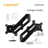IRGOTECH S-Series Dual Monitor Stand for Monitor 13"-27" with Full Motion Aluminum Gas Spring Arm