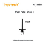 IRGOTECH M-Series Accessories Main Pole Stand Clamp Grommet Base Extended Height 31cm 44cm 53cm for Monitor and Laptop Stand