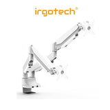 IRGOTECH Dual Monitor Stand 38 inch Adjustable Monitor Gas Spring Arm Mount Vesa Bracket Computer Holder Clamp S-Series