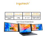 IRGOTECH Tri Screen Display Dual Portable Monitor Laptop, Extended Laptop Monitor, Triple Display Screen M1 M2 Chips