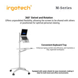 IRGOTECH M-Series Laptop Monitor Floor Stand with Keyboard Tray Aluminium Stand Ergonomic Laptop Monitor Stand