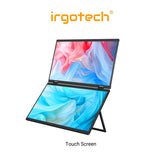 IRGOTECH 15.6'' Foldable Dual Screen Portable Monitor Type C Extended Monitor for Laptop FHD HDMI Gaming Monitor