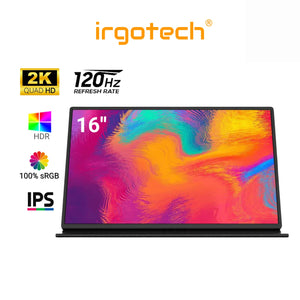 IRGOTECH 120hz Portable Gaming Monitor 16", IPS / Type-C / HDMI / Ultra Slim