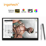IRGOTECH 13.3" Portable Monitor with Touch Screen Stylus Pen Touch Screen Type C and HDMI Interface for graphic design at 100%sRGB color gamut