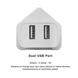 DMES DT1 2.4A Dual USB Port Fast Charging Wall Charger Malaysia Plug Adapter Type-C Data Transfer Cable