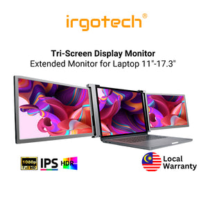 IRGOTECH Tri Screen Display Dual Portable Monitor Laptop, Extended Laptop Monitor, Triple Display Screen M1 M2 Chips