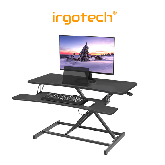 IRGOTECH Monitor Desk Riser with Keyboard Tray Double Layer Height Adjustable Stand Monitor and Laptop Stand Holder