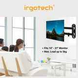 IRGOTECH Monitor Wall Mount Bracket Full Motion Adjustable for Swivel Tilt Rotation fit for monitor 10 – 27’’ VESA Compatible