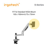 IRGOTECH Premium Single Desk Arm Mount for Computer Monitor up to 38 inch , Mechanical Spring Arm with 10 Years Warranty