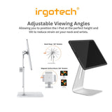 IRGOTECH Magnetic Aluminium i-Pad Stand , i-Pad Air i-Pad Pro Tablet Stand Holder Height Adjustable Angle 360