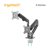 IRGOTECH S-Series Dual Monitor Stand for Monitor 13"-27" with Full Motion Aluminum Gas Spring Arm