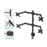 IRGOTECH O-Series Quad Computer Monitor Desk Mount, Monitor Stand fits Four screens up to 27’’