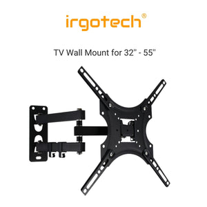 IRGOTECH TV Wall Mount Bracket for 32’’ – 55’’ Swivel, Tilt , Suitable for LCD / LED / Plasma ( Max 22kg )